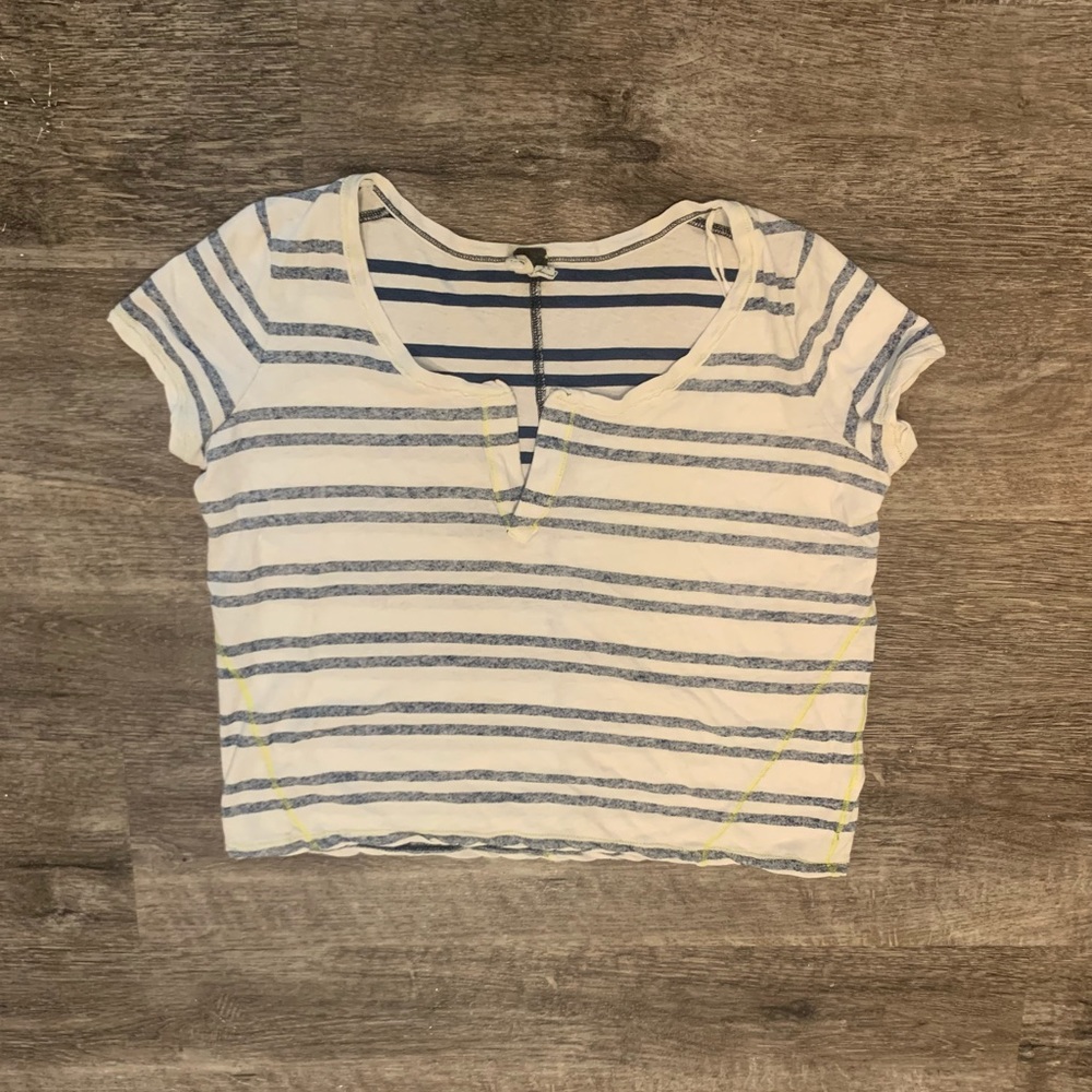 Free people, FP Beach, white and blue striped top